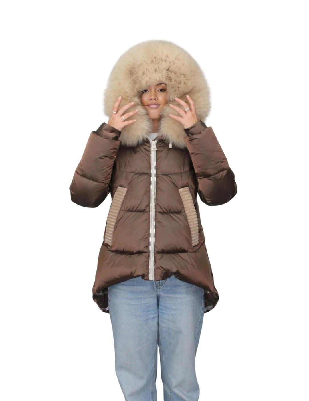 Flo&Clo Parka Marrón corta con capucha