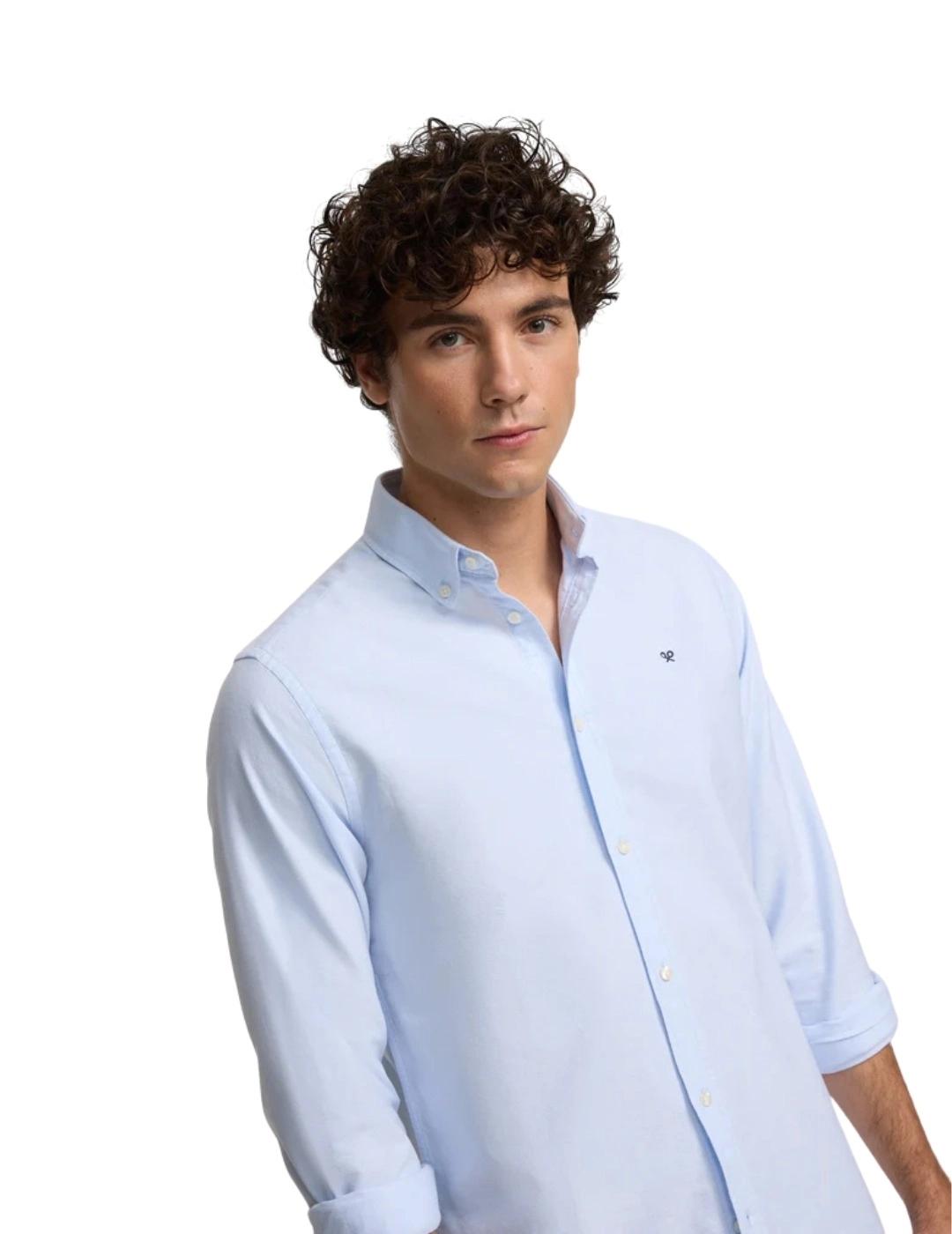 Silbon Camisa Sport Oxford Regular Fit Celeste