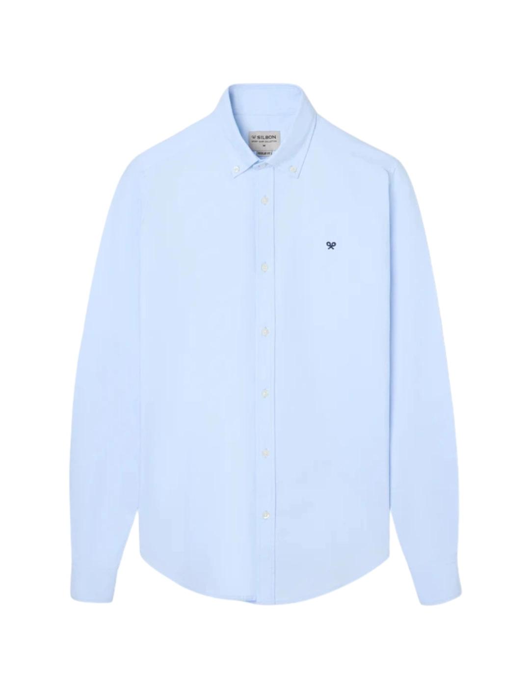 Silbon Camisa Sport Oxford Regular Fit Celeste