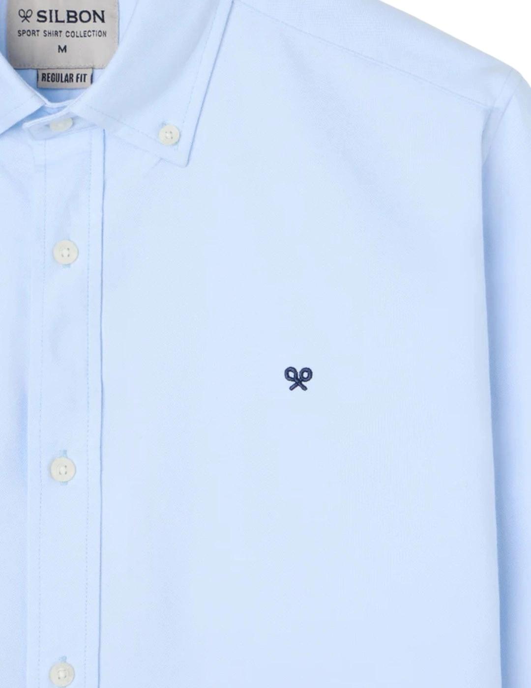 Silbon Camisa Sport Oxford Regular Fit Celeste