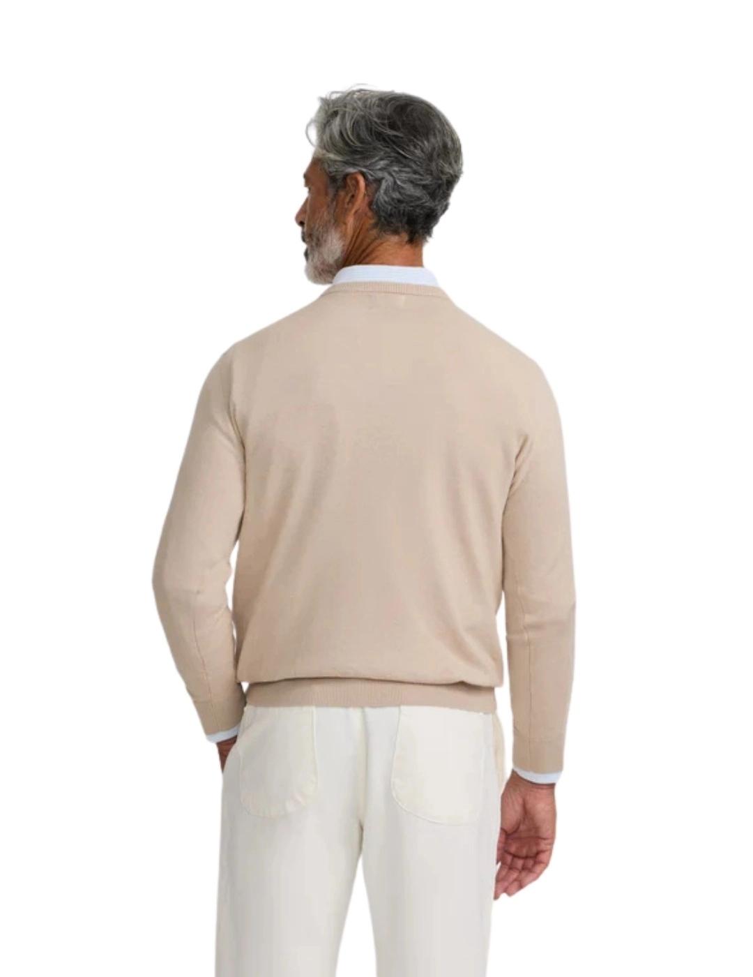 Silbon Jersey Classic Cuello Pico Beige