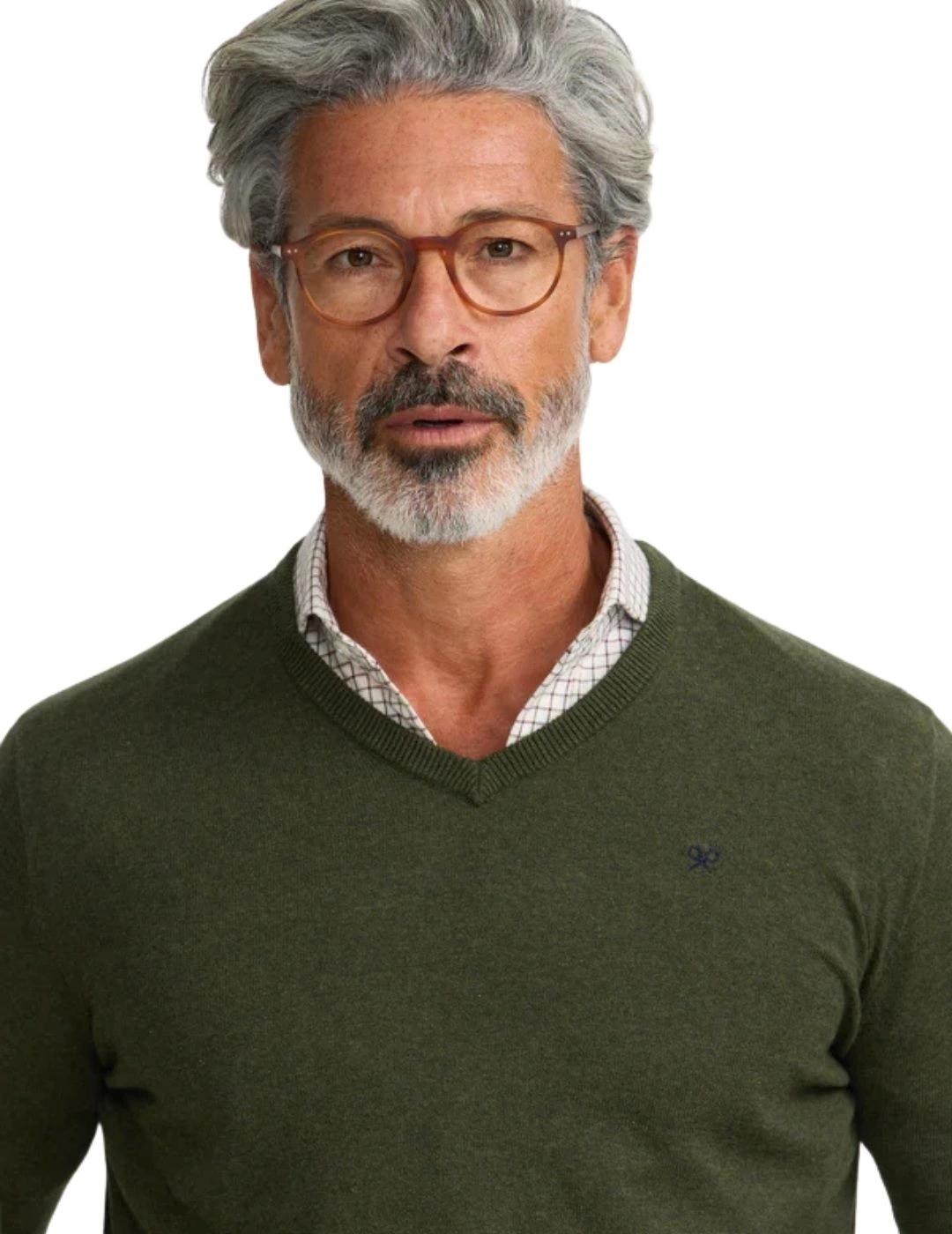 Silbon Jersey Classic Cuello Pico Verde