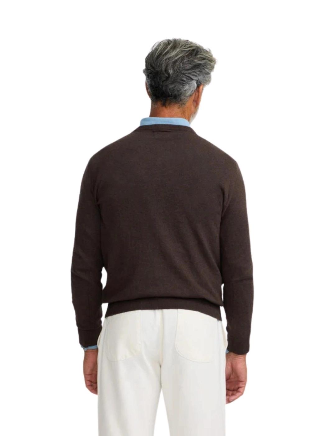 Silbon Jersey Classic Cuello Pico Marrón