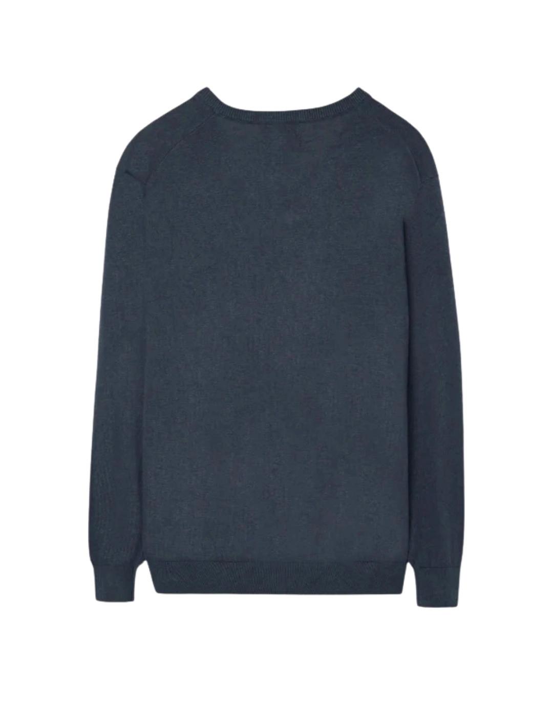 Silbon Jersey Classic Cuello Pico Azul Gris