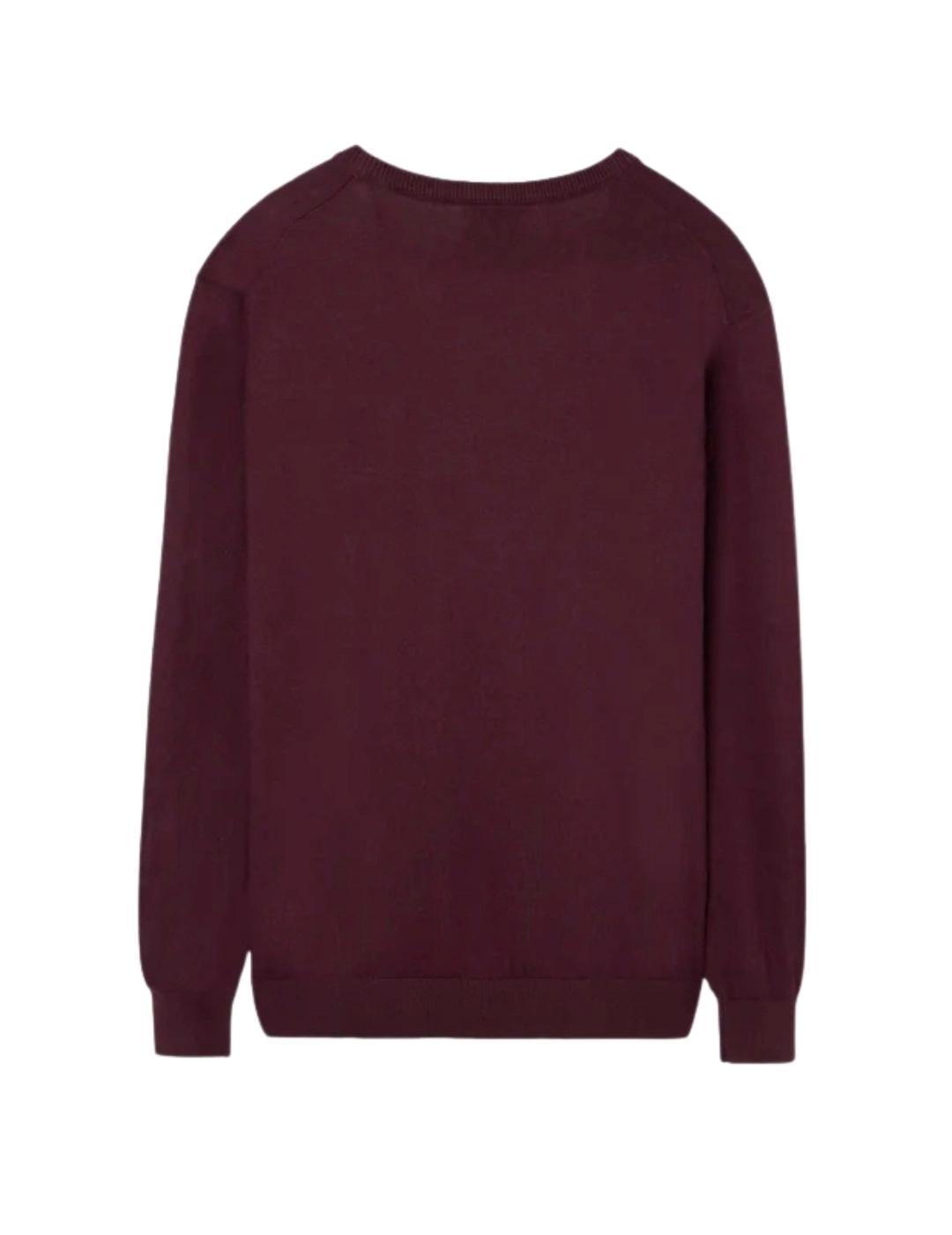 Silbon Jersey Classic Cuello Pico Burdeos