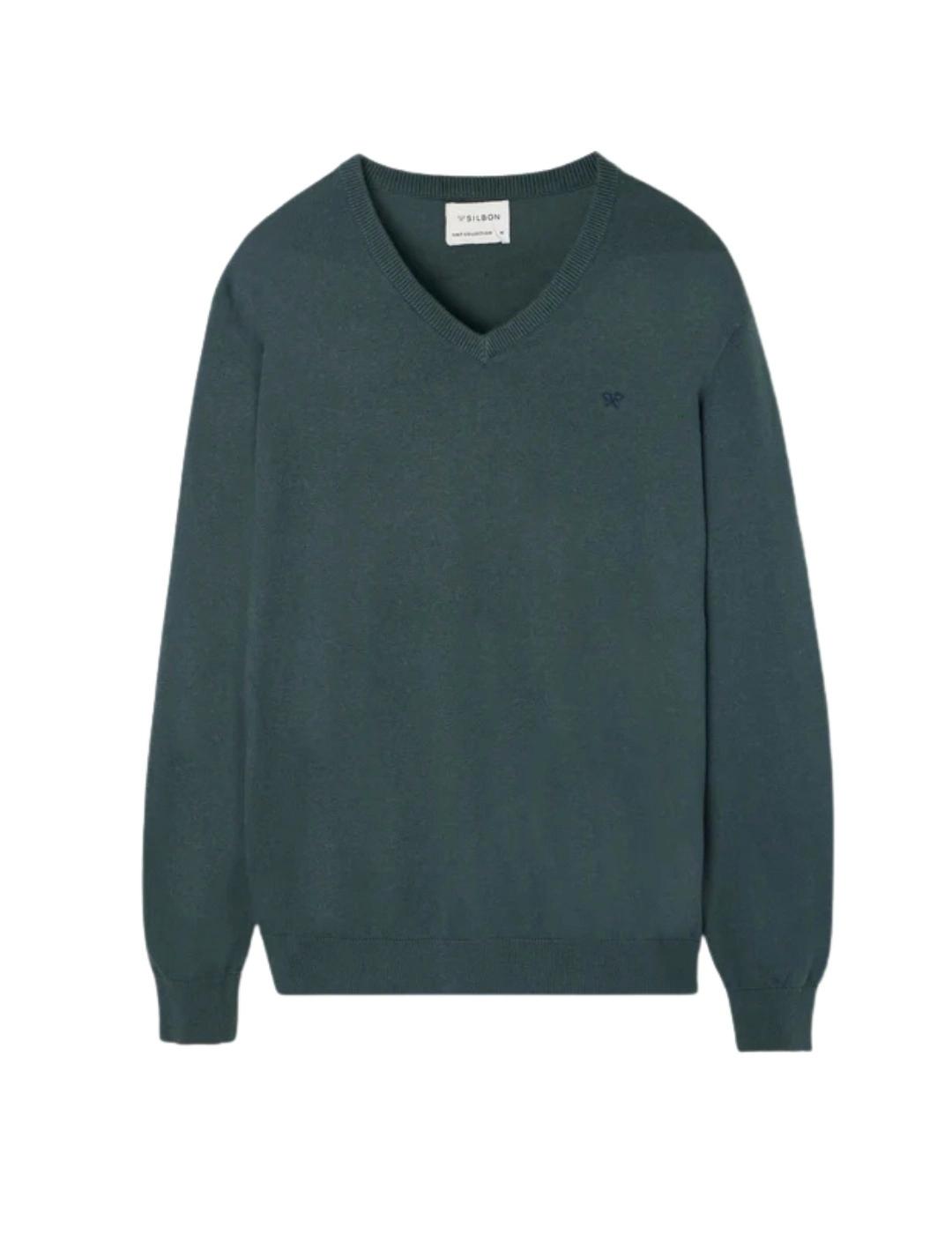 Silbon Jersey Classic Cuello Redondo Verde Claro