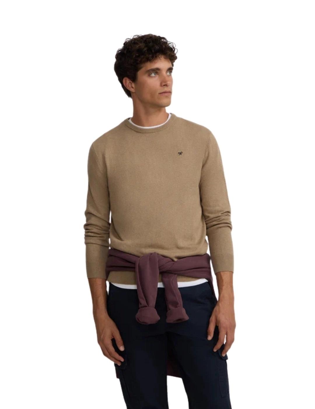 Silbon Jersey Classic Cuello Redondo Beige Oscuro