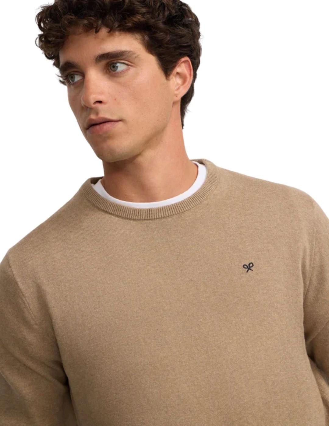 Silbon Jersey Classic Cuello Redondo Beige Oscuro