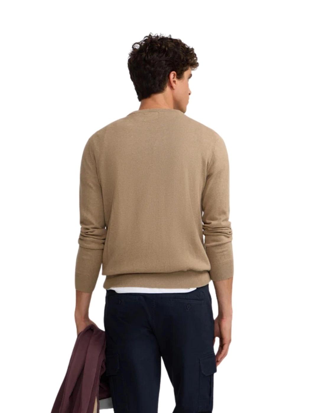 Silbon Jersey Classic Cuello Redondo Beige Oscuro