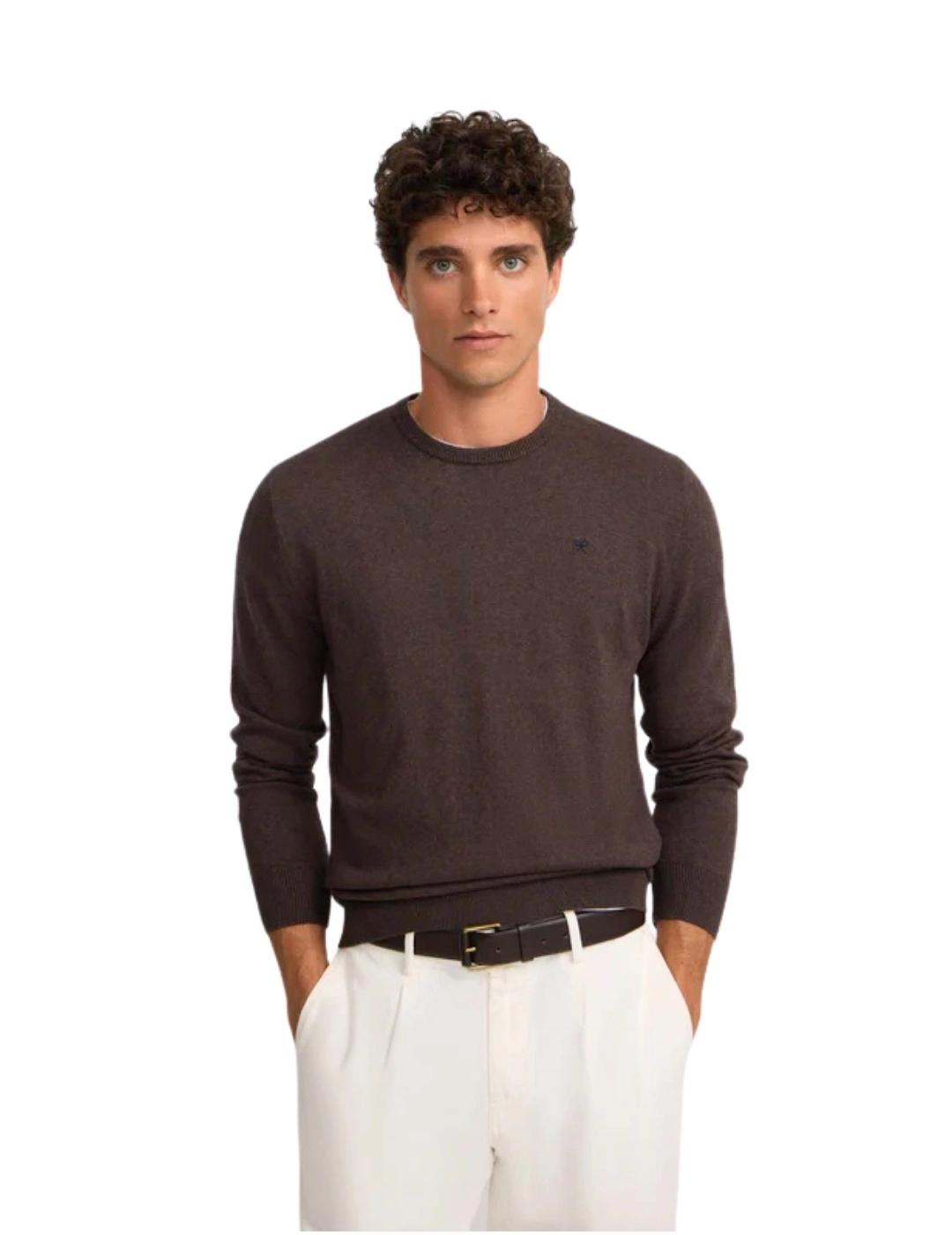 Silbon Jersey Classic Cuello Redondo Marrón