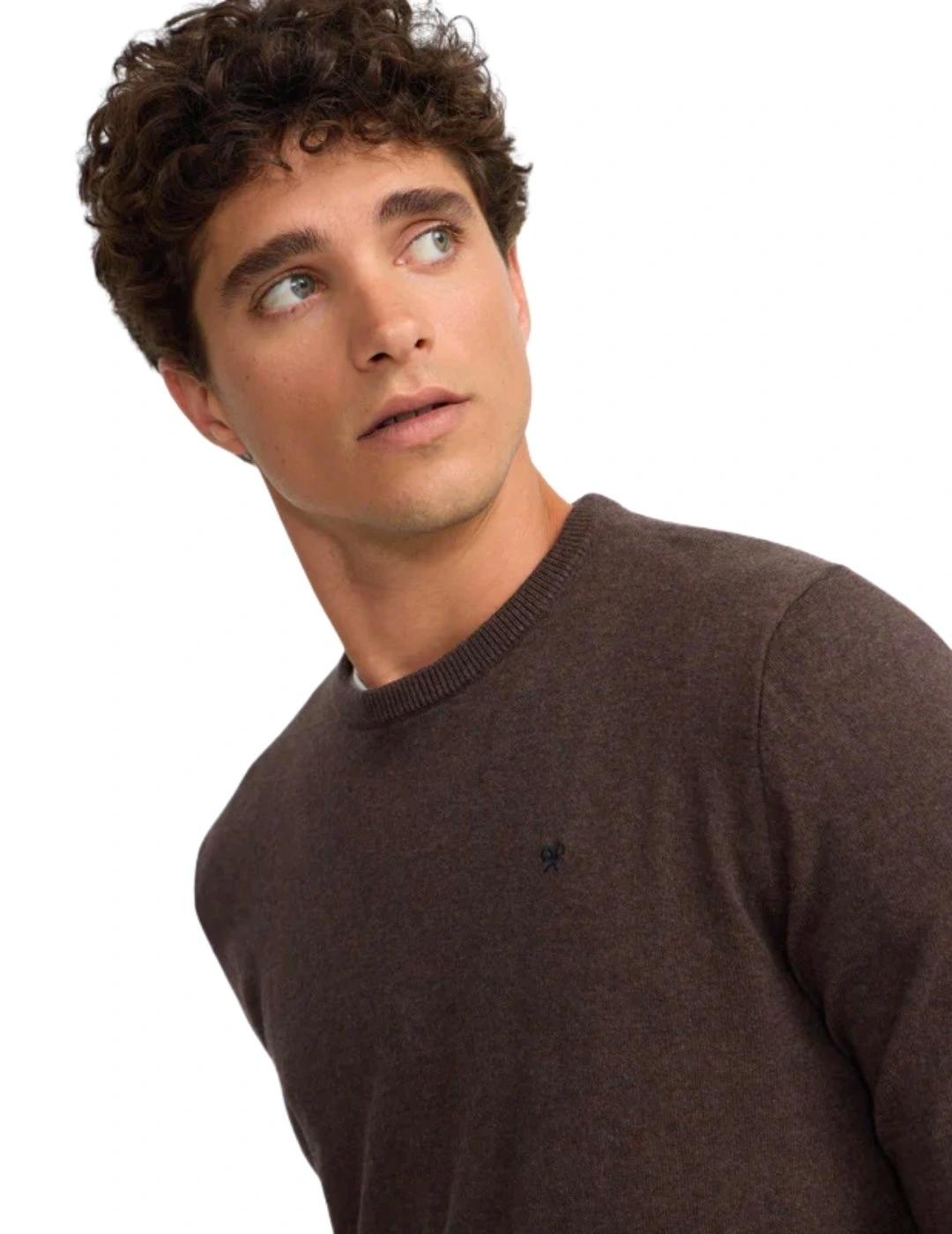 Silbon Jersey Classic Cuello Redondo Marrón