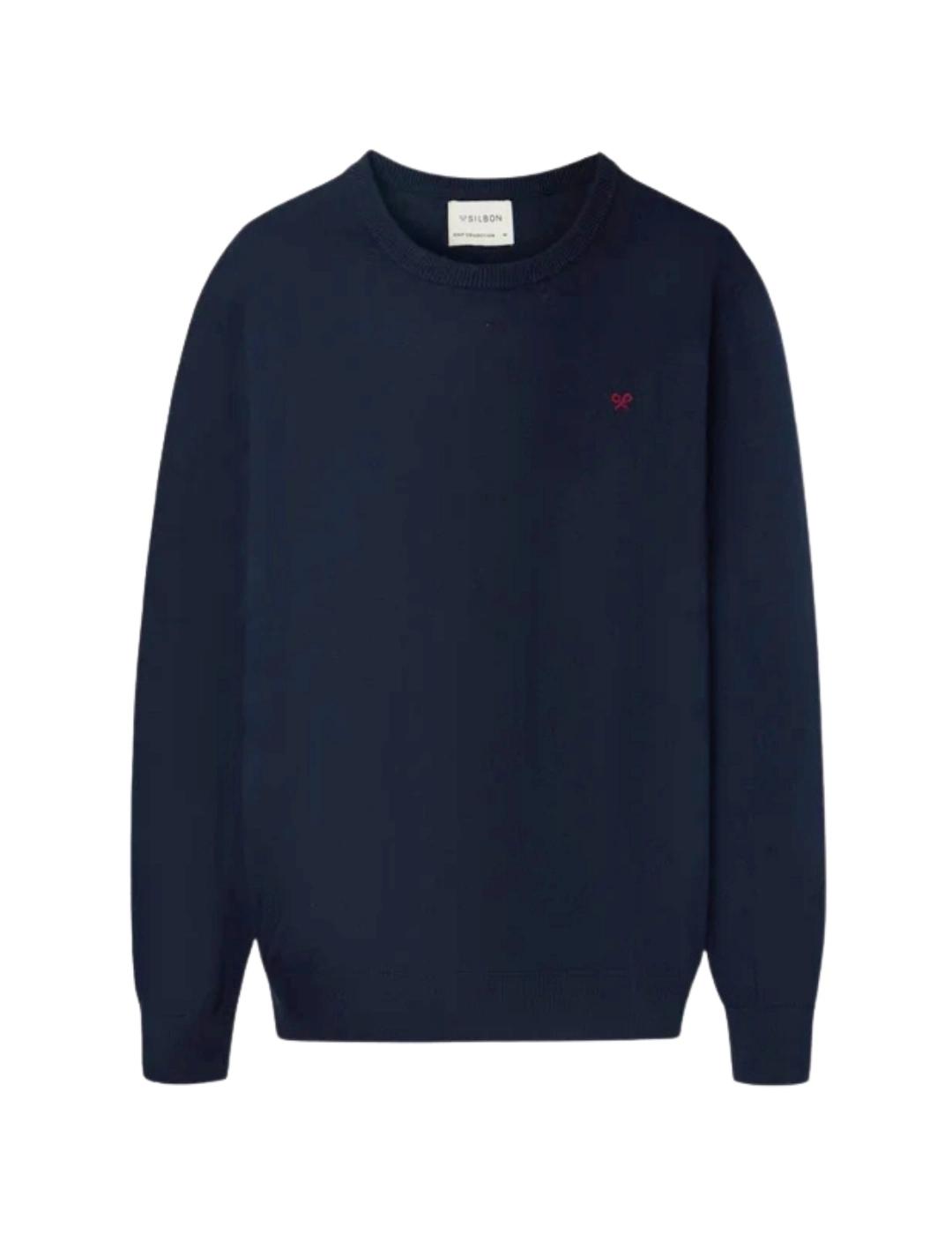 Silbon Jersey Classic Cuello Redondo Azul Marino