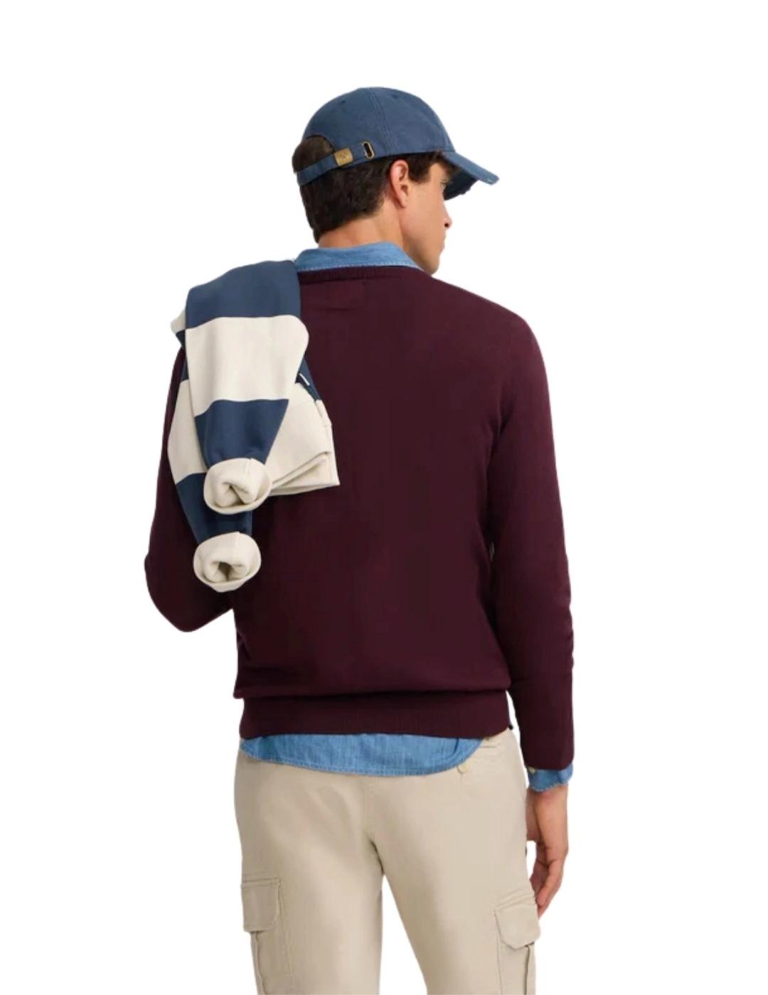 Silbon Jersey Classic Cuello Redondo Burdeos