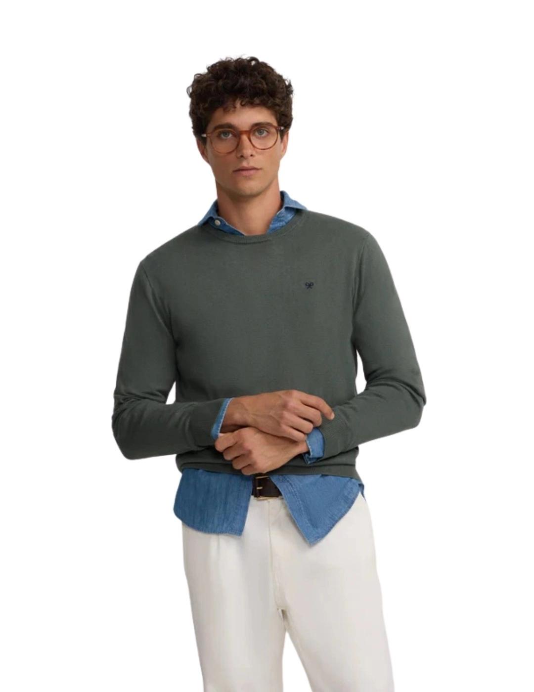 Silbon Jersey Classic Cuello Redondo Verde Claro