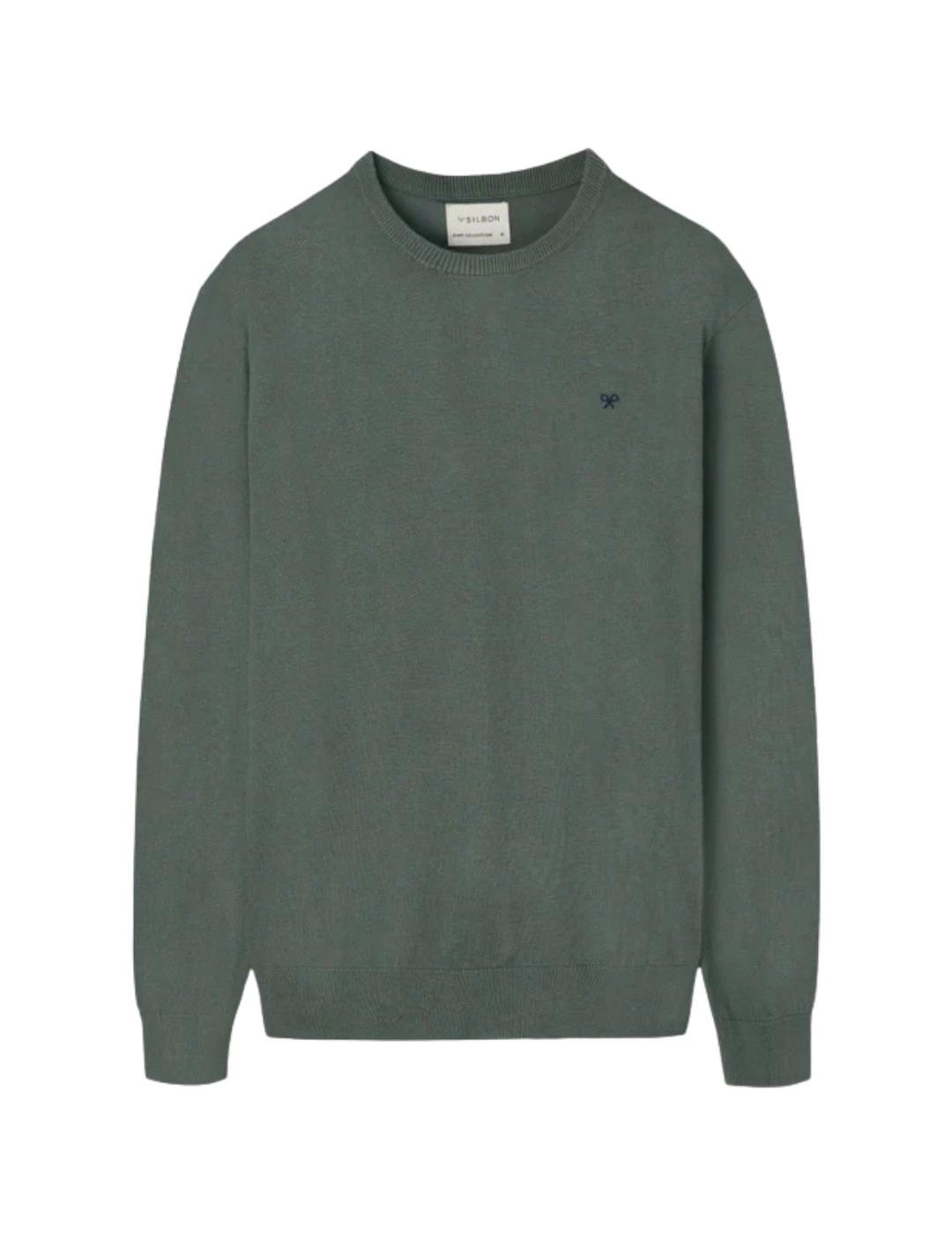 Silbon Jersey Classic Cuello Redondo Verde Claro