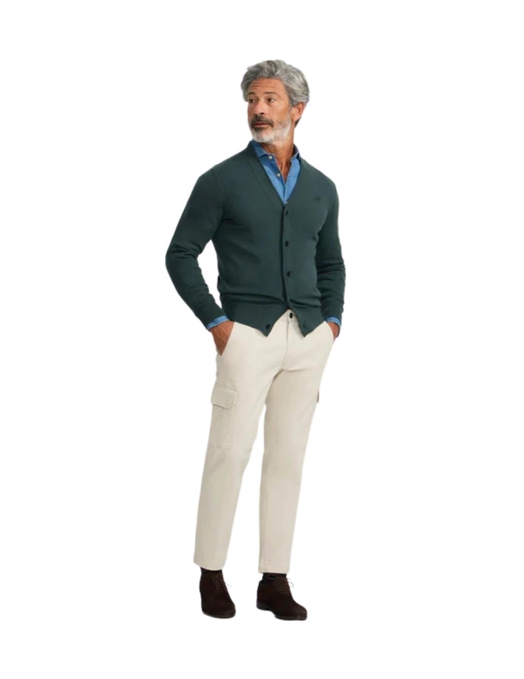 Silbon Cárdigan Classic Verde Oscuro