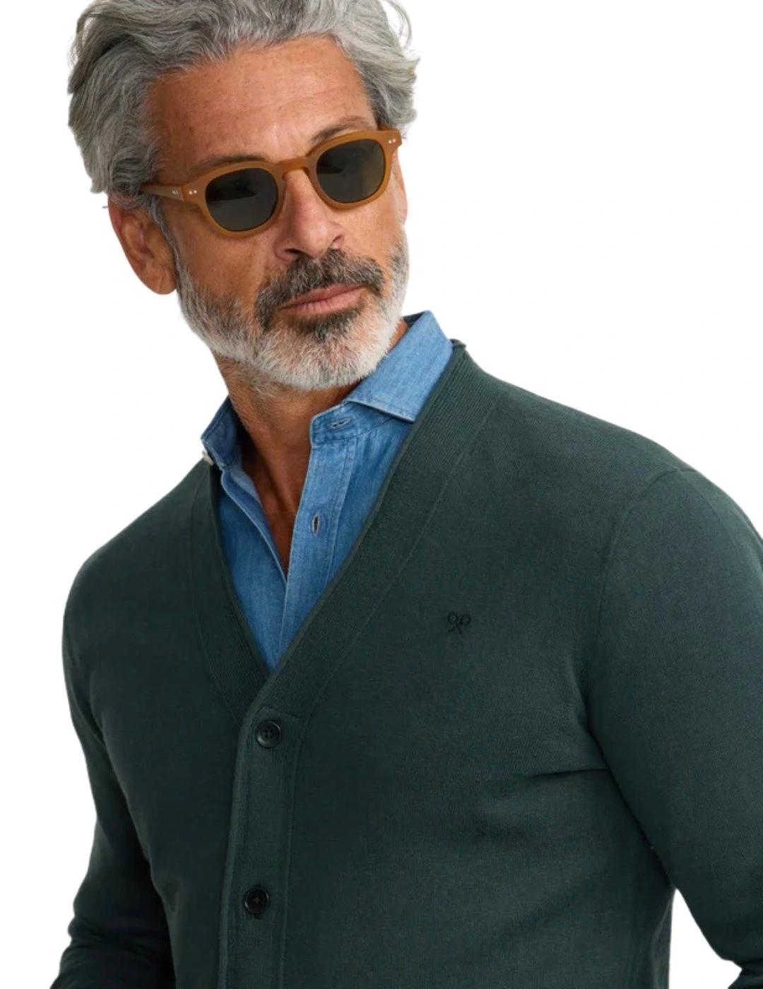 Silbon Cárdigan Classic Verde Oscuro