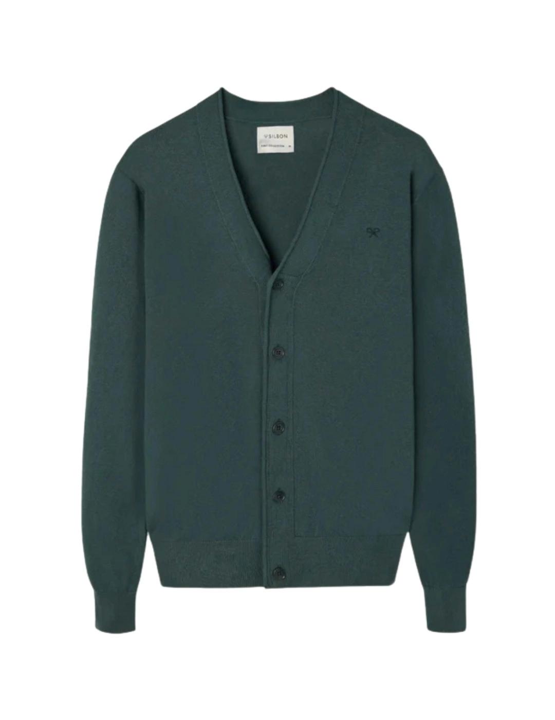 Silbon Cárdigan Classic Verde Oscuro
