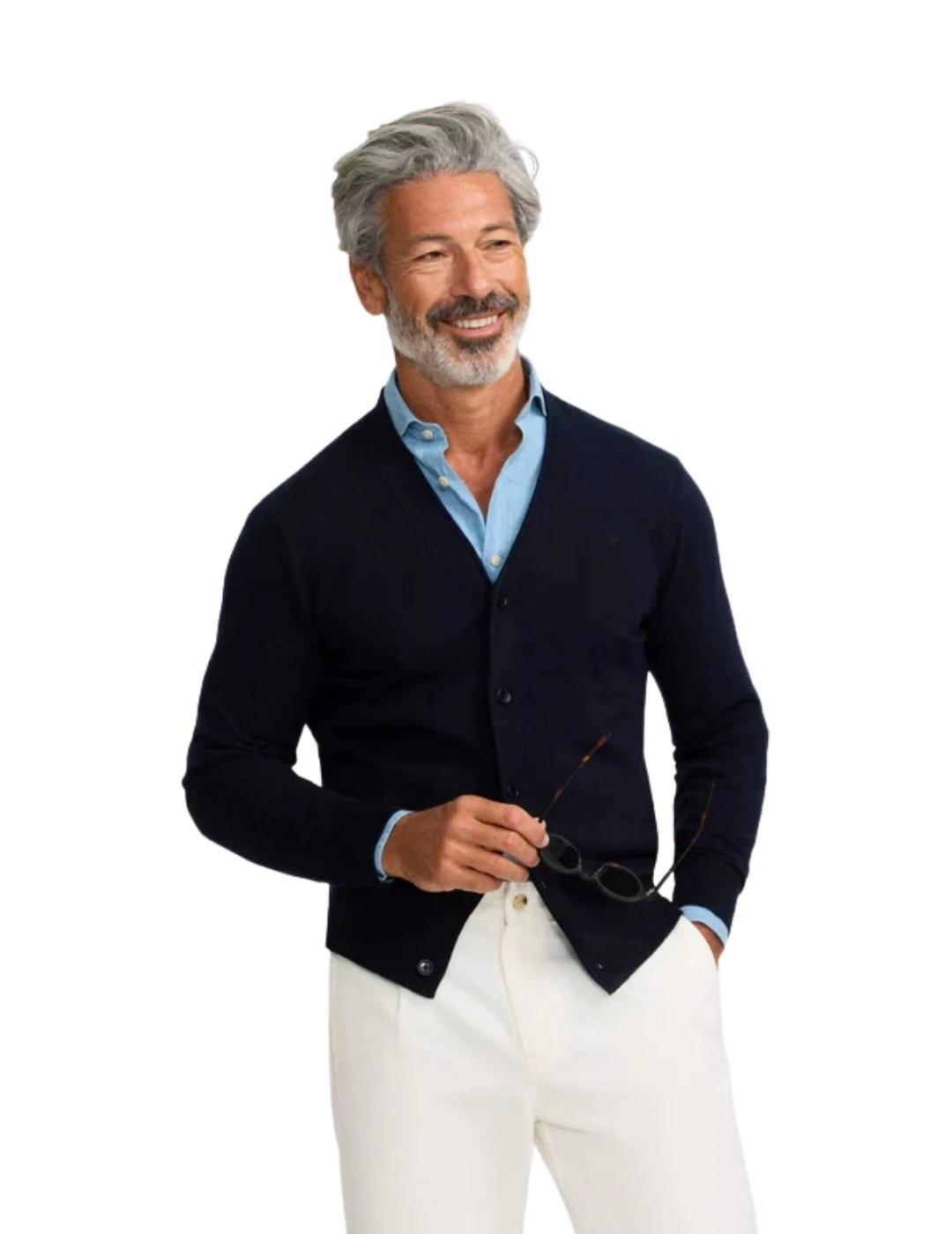 Silbon Cárdigan Classic Azul Marino