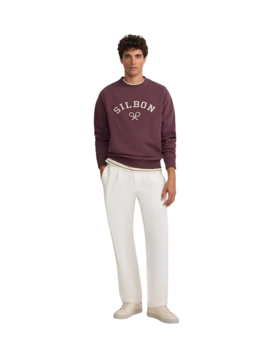 Silbon Sudadera Raqueta Media Pana Burdeos