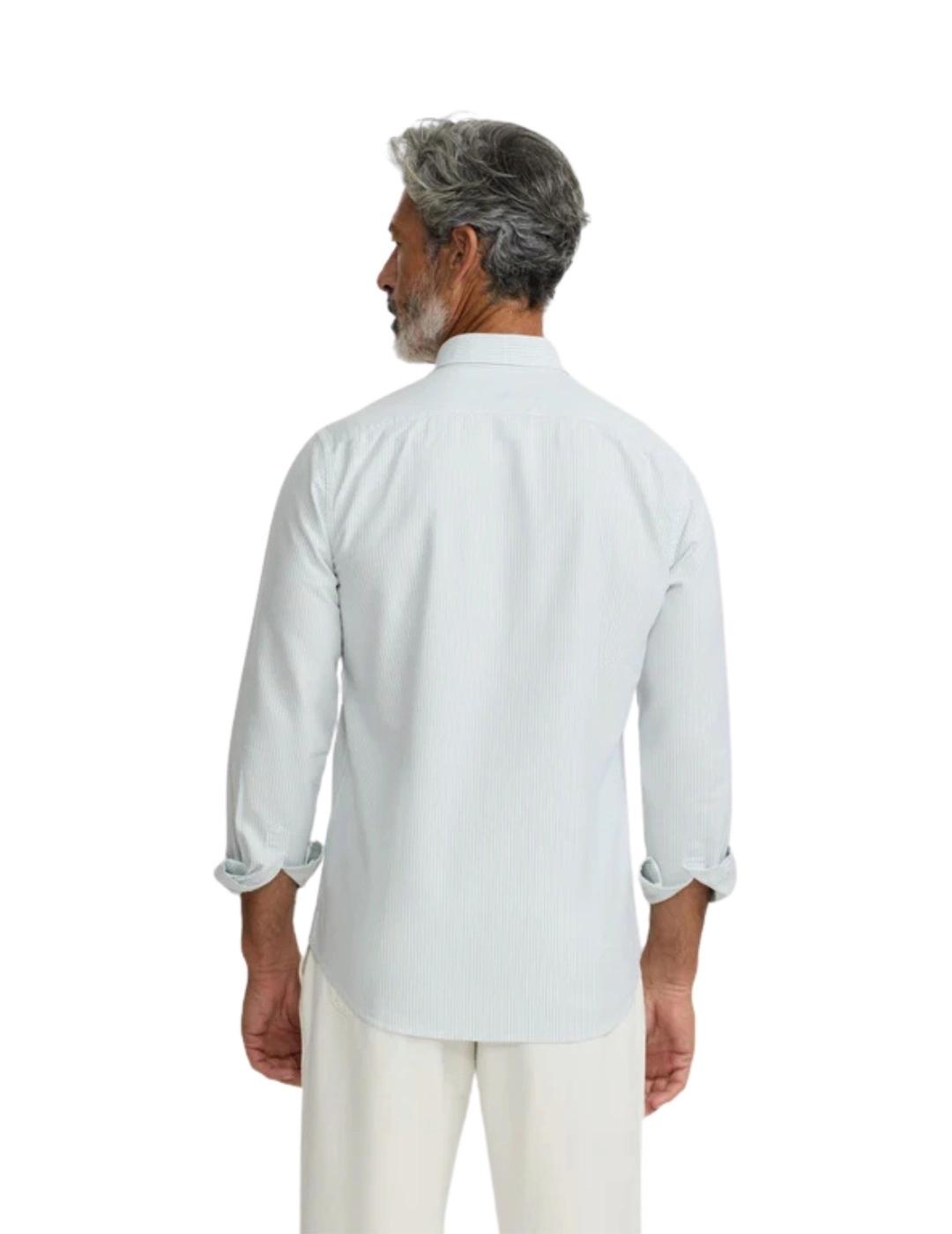 Silbon Camisa Sport Oxford Raqueta Rayas Verde