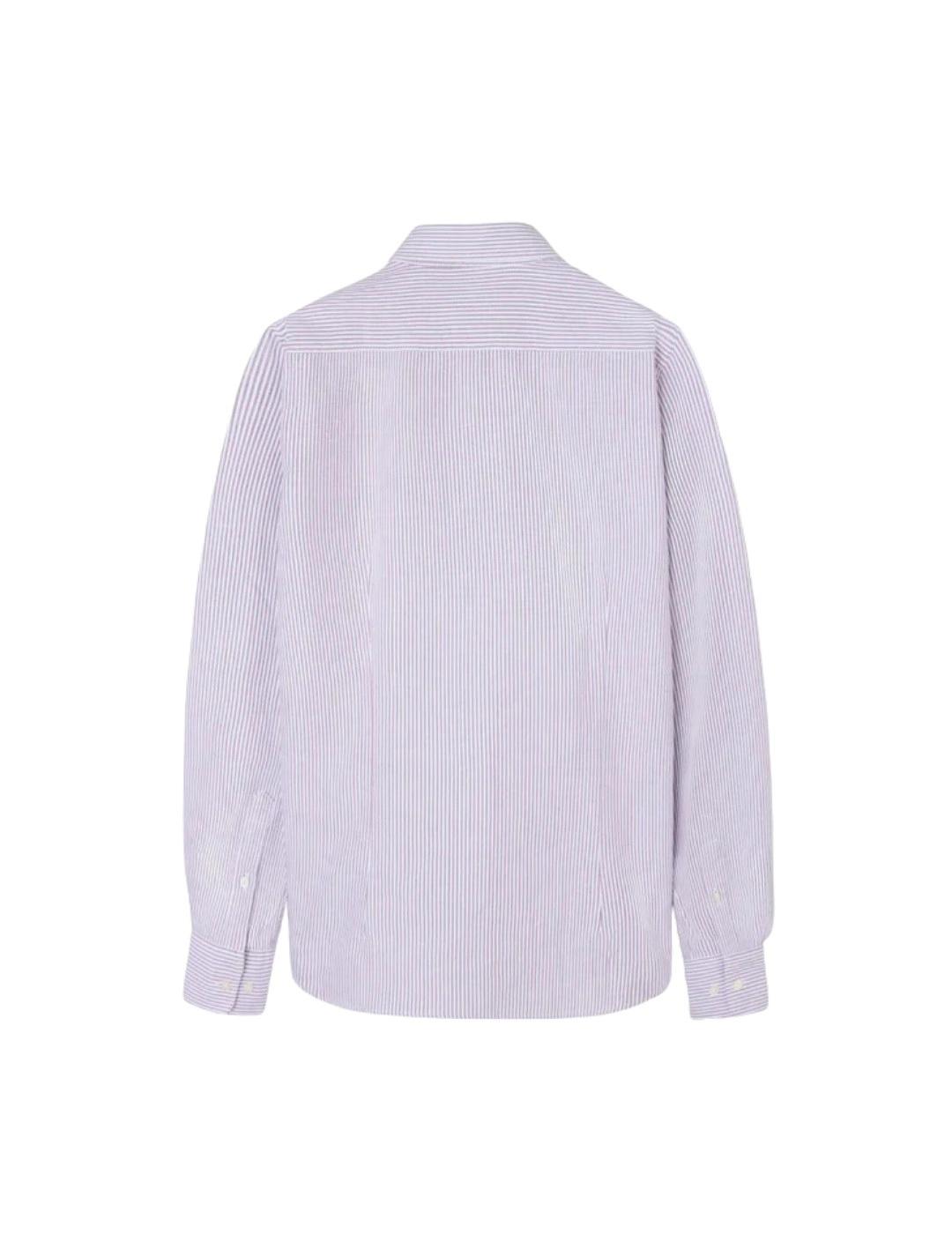 Silbon Camisa Sport Oxford Raqueta Rayas Burdeos