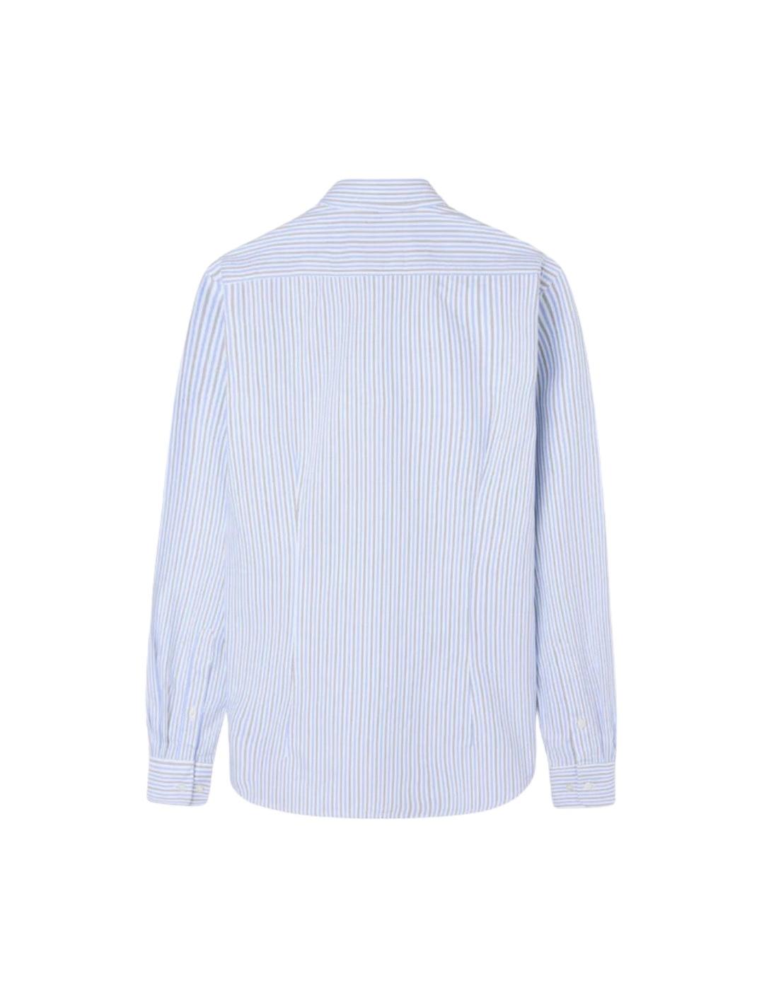 Silbon Camisa Sport Oxford Rayas Azul Verde