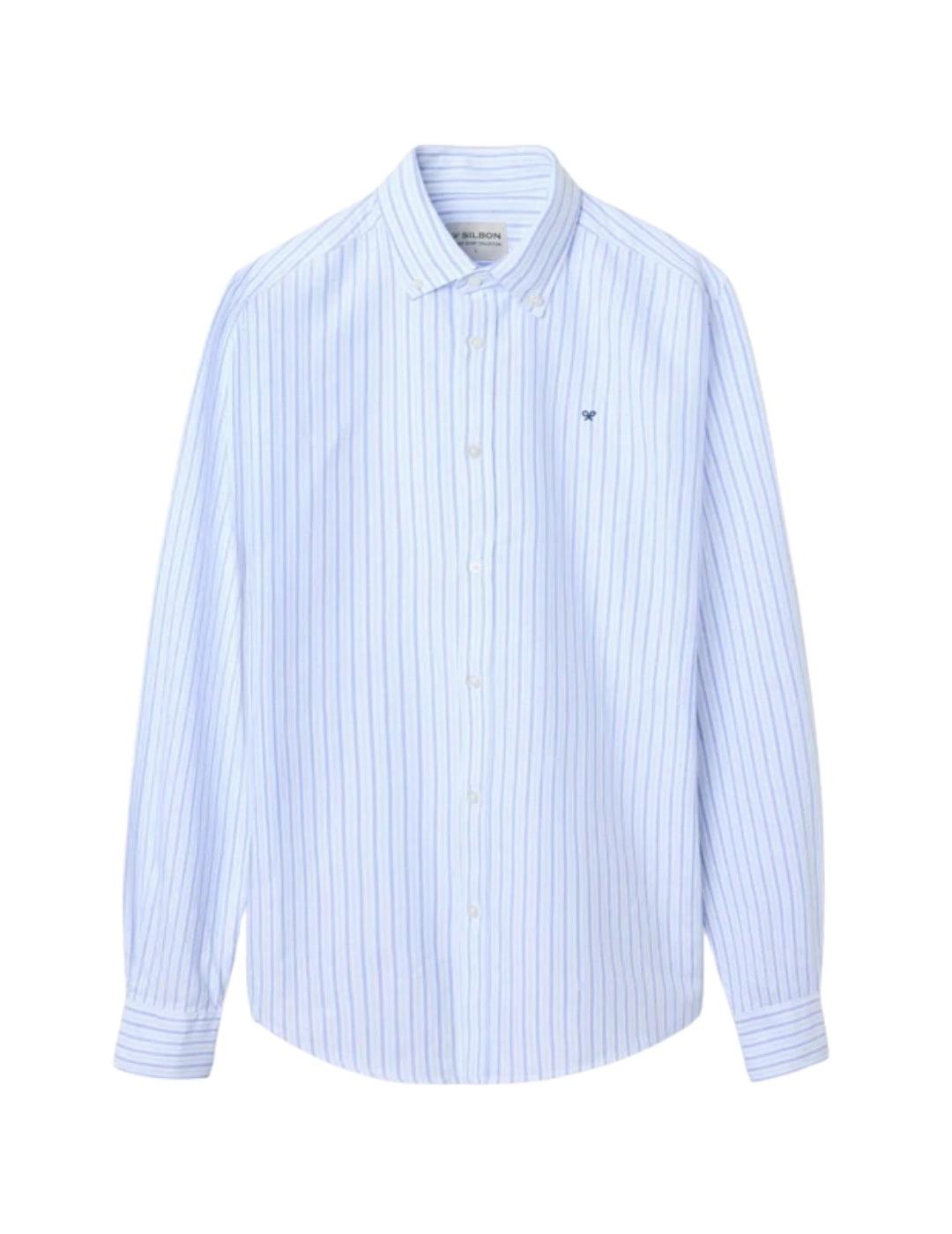 Silbon Camisa Sport Oxford Rayas Azul Navy