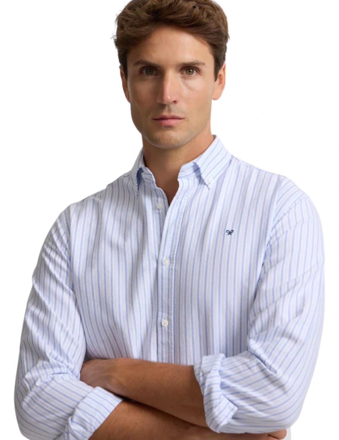 Silbon Camisa Sport Oxford Rayas Azul Navy