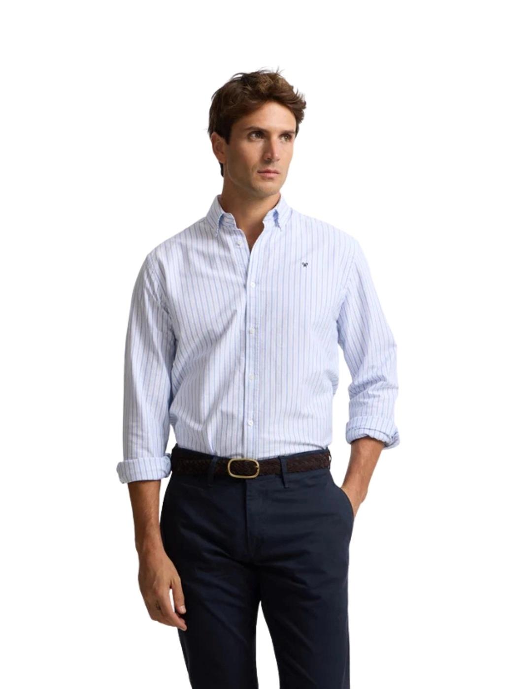 Silbon Camisa Sport Oxford Rayas Azul Navy