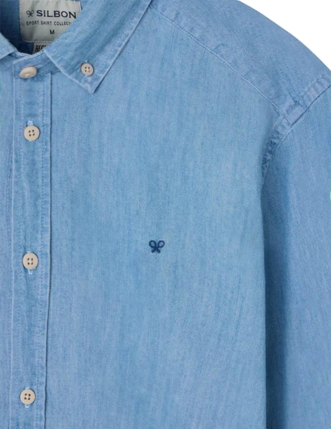Silbon Camisa Sport Denim Regular Fit Azul Claro