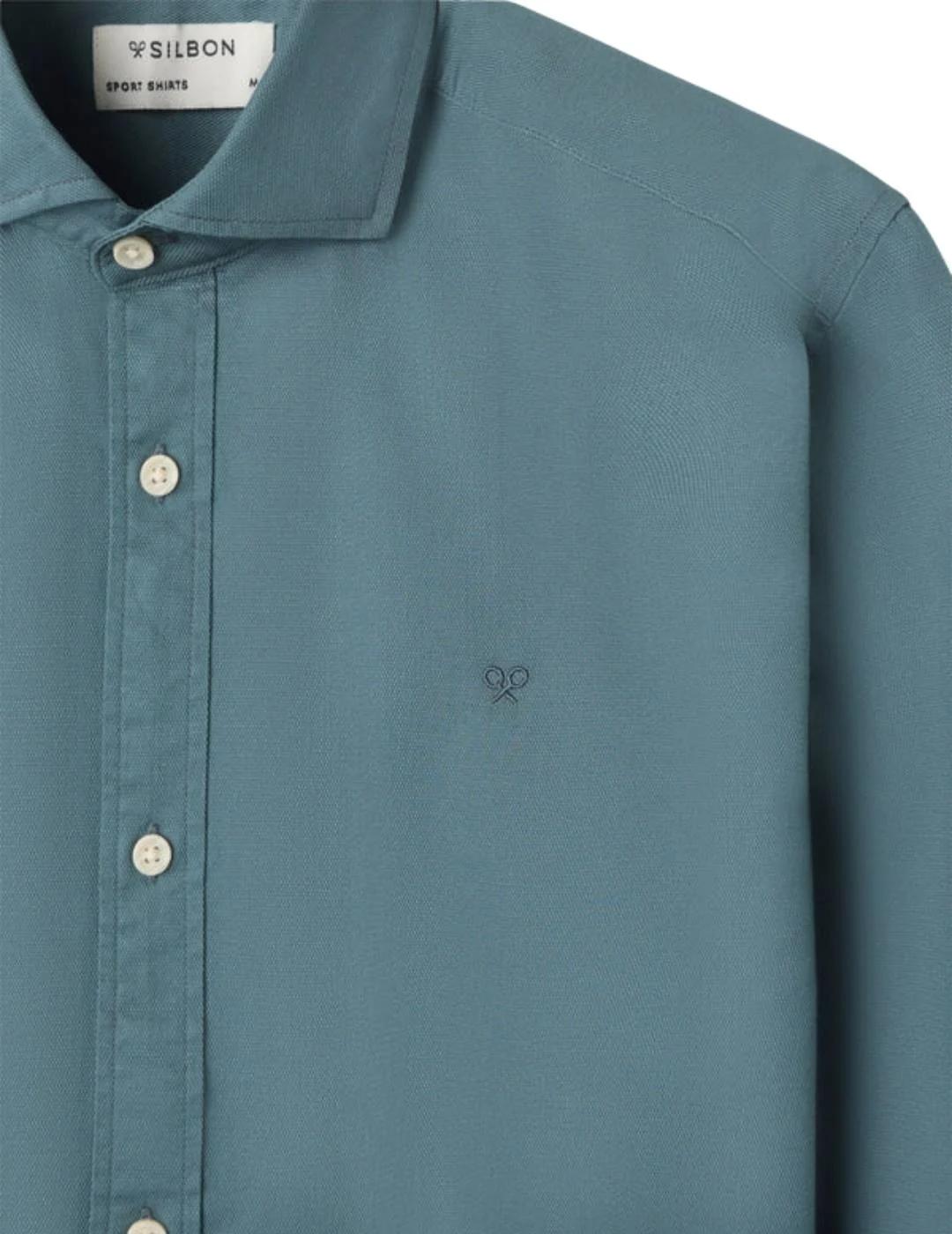 Silbon Camisa Sport Raqueta Estructura Petróleo