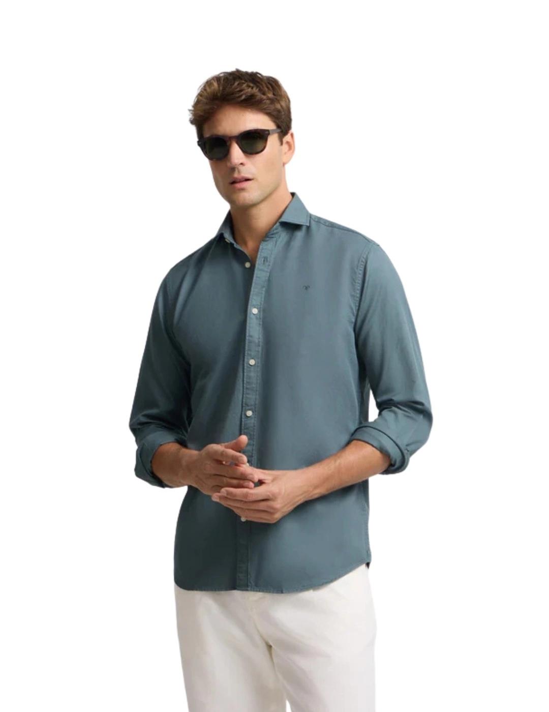 Silbon Camisa Sport Raqueta Estructura Petróleo