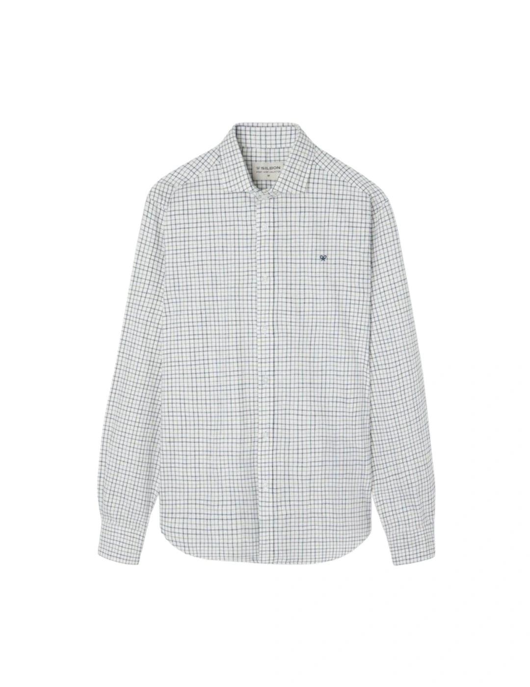 Silbon Camisa Sport Cuadro Bicolor Marino Gris