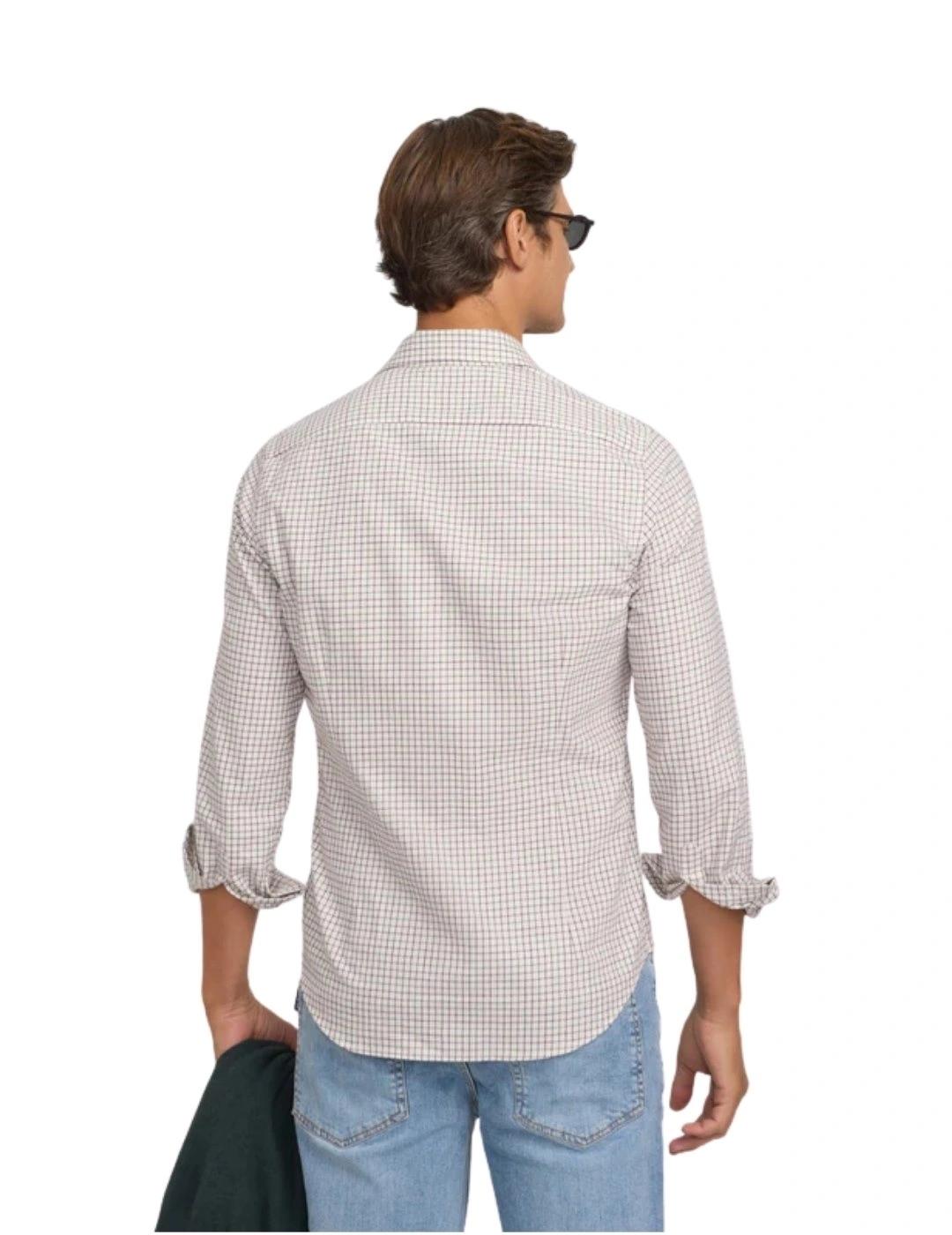 Silbon Camisa Sport Cuadro Bicolor Burdeos Verde
