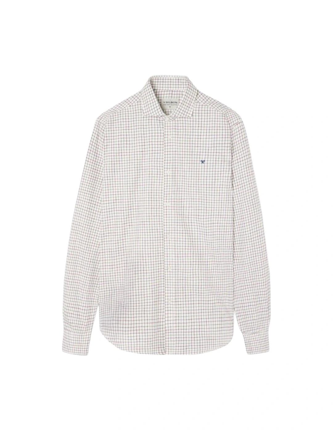 Silbon Camisa Sport Cuadro Bicolor Burdeos Verde