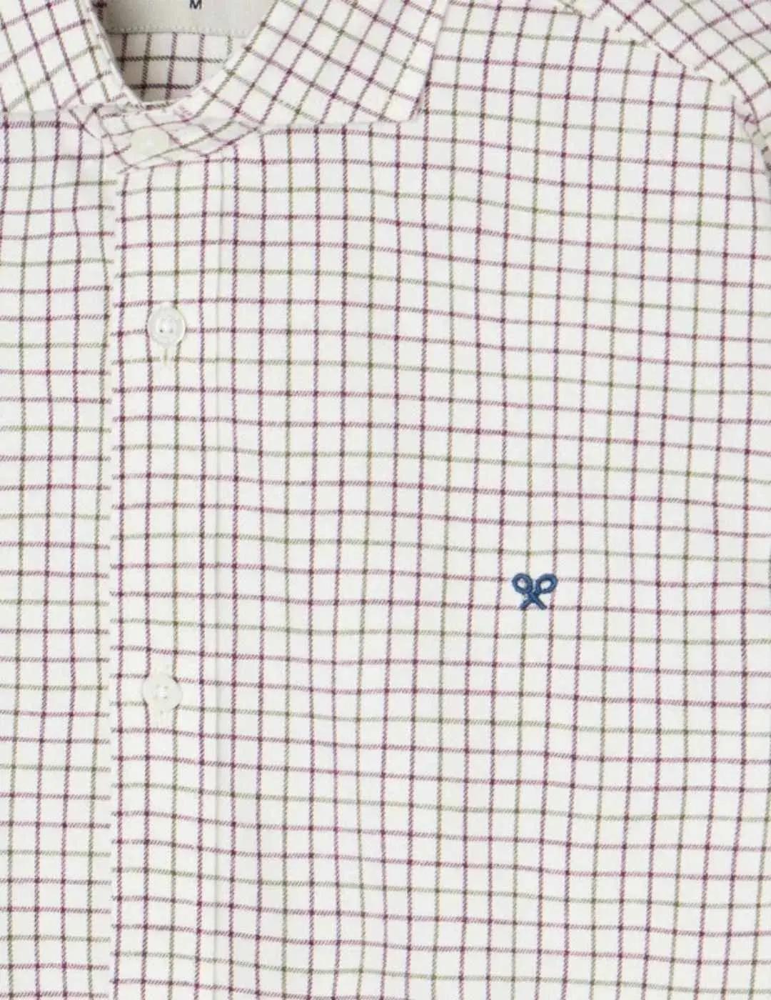 Silbon Camisa Sport Cuadro Bicolor Burdeos Verde