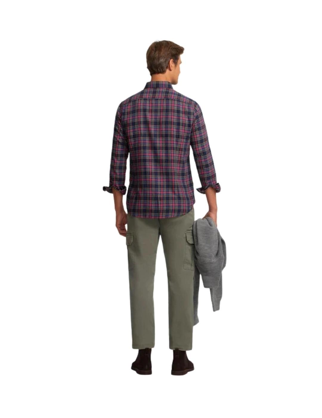 Silbon Camisa Sport Cuadro Tartán Bicolor Azul