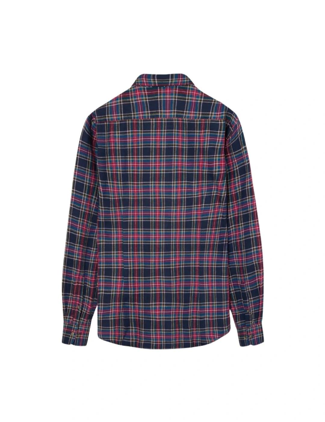 Silbon Camisa Sport Cuadro Tartán Bicolor Azul