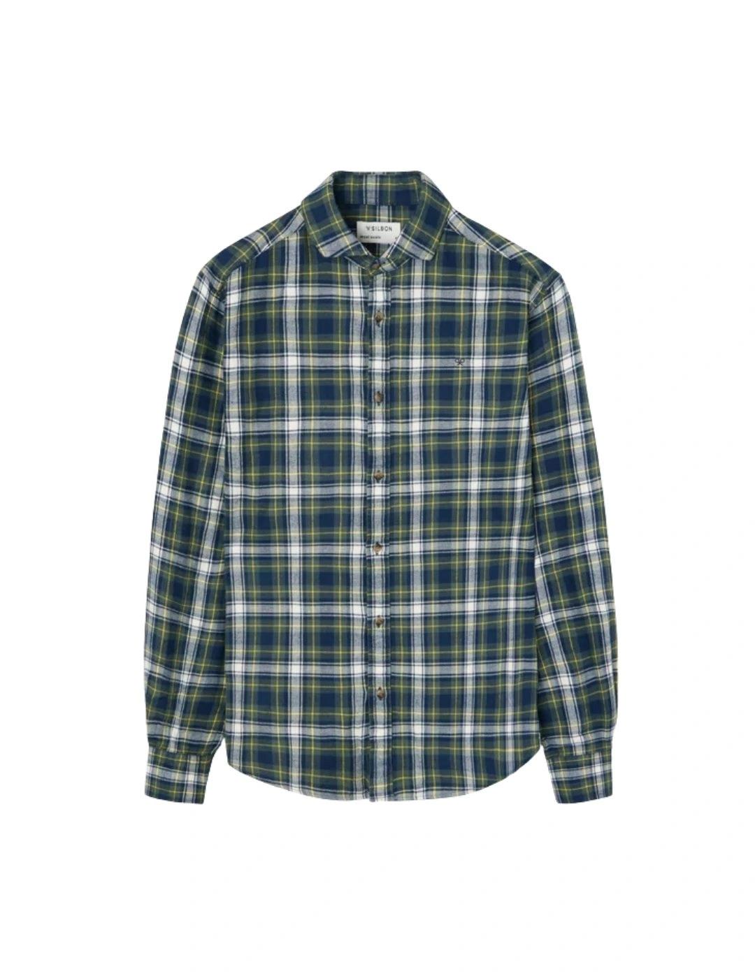 Silbon Camisa Sport Cuadro Tartan Bicolor Azul Ver