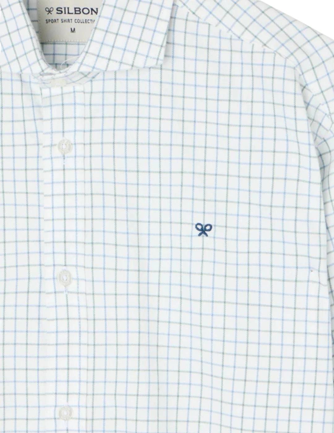 Silbon Camisa Sport Warm Cuadro Hunter Azul Verde