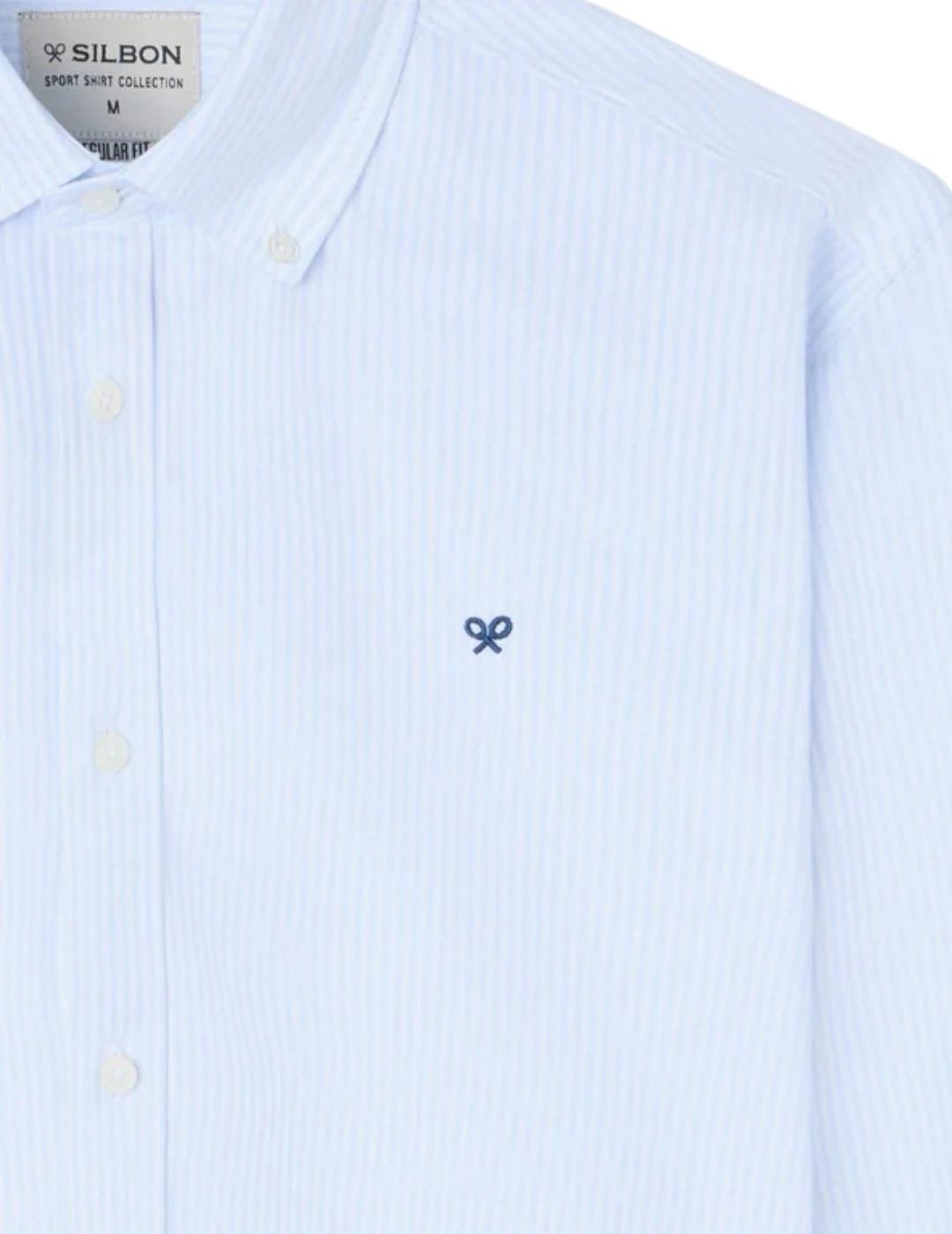 Silbon Camisa Sport Oxford Regular Fit Rayas Celes