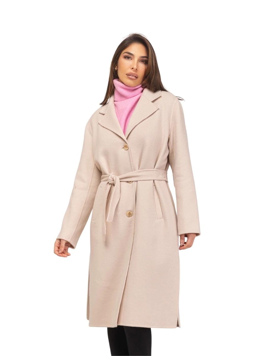 Fashion Abrigo Double Face Aliso Marfil