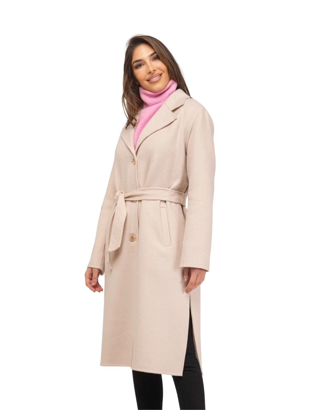 Fashion Abrigo Double Face Aliso Marfil