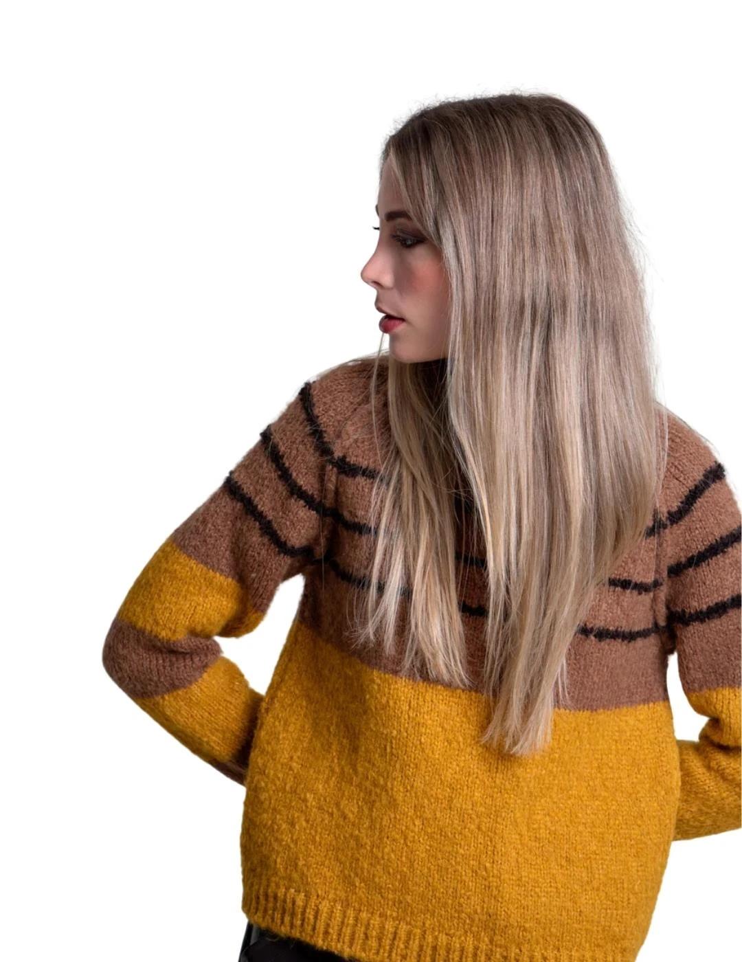 Pisonero Jersey Daniela Mostaza, camel, marrón