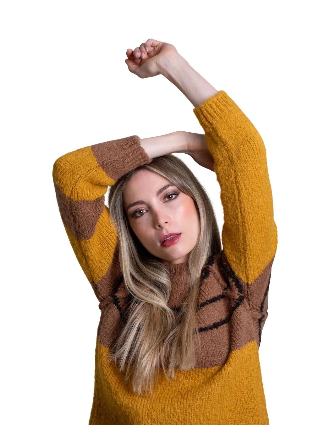 Pisonero Jersey Daniela Mostaza, camel, marrón