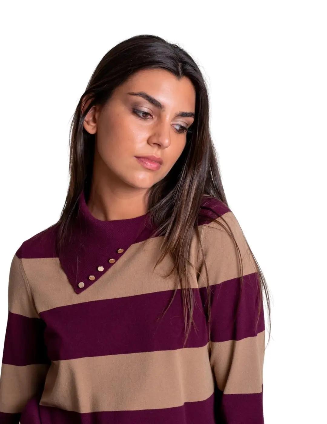 Pisonero Jersey Dona Granate camel