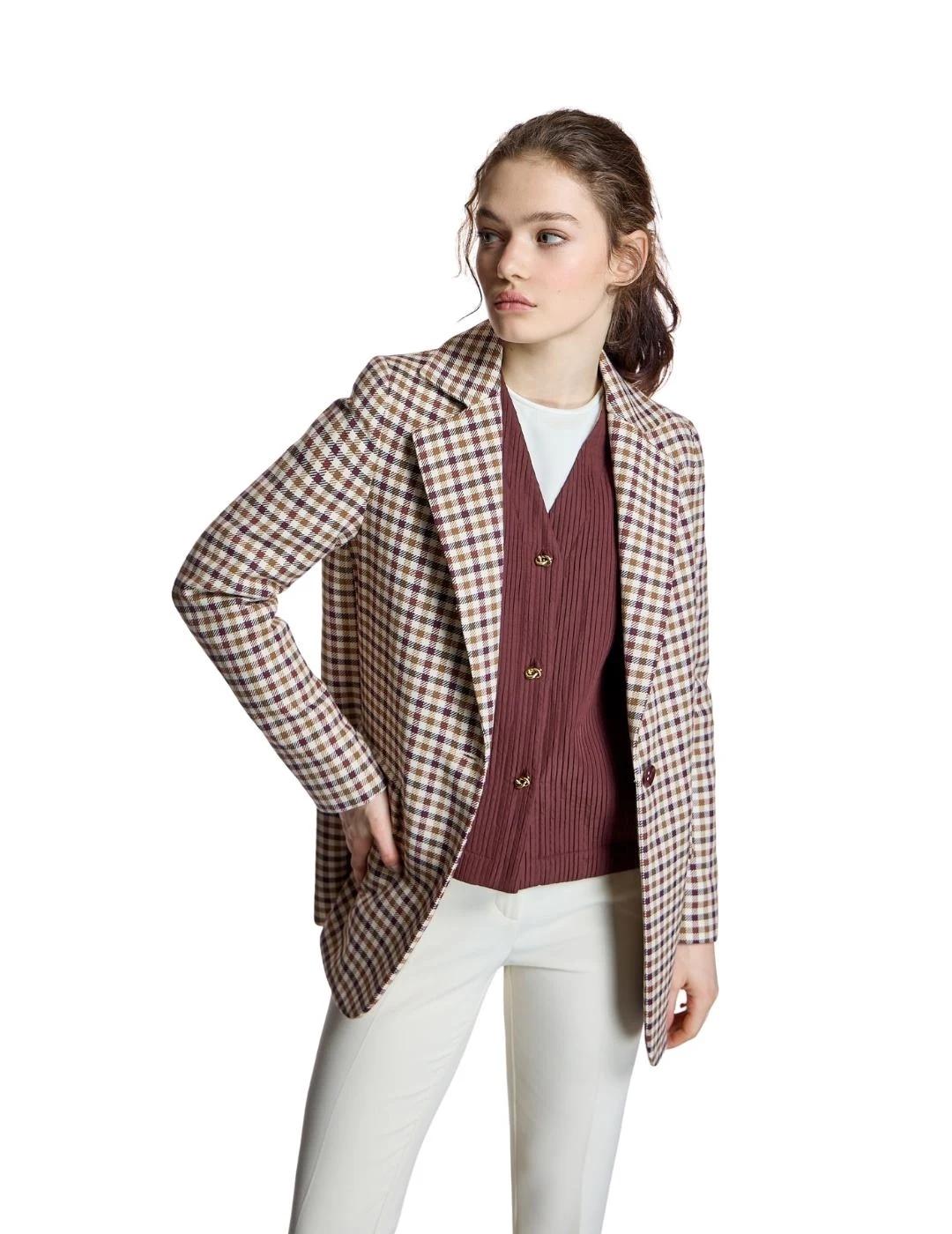 Alba Conde Blazer de cuadros