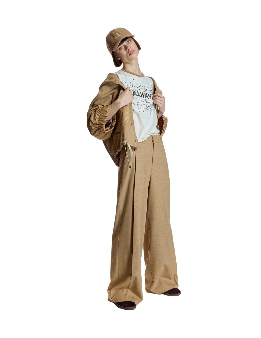 Alba Conde Pantalón cheviot Camel