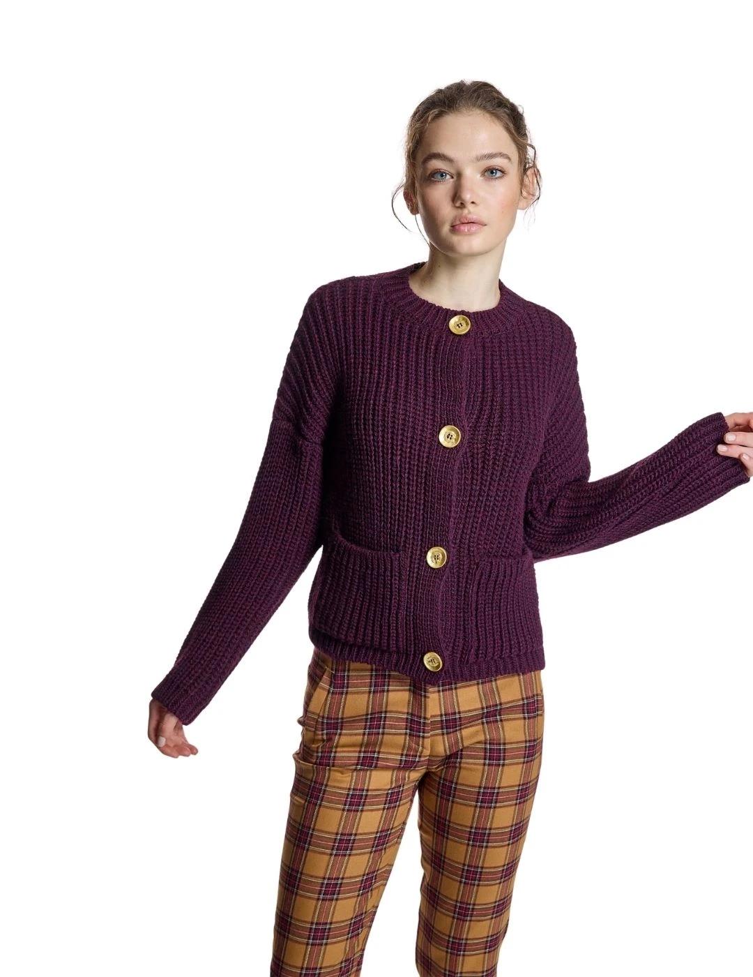 Alba Conde Chaqueta de punto Burdeos